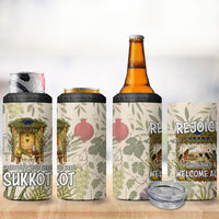 Sukkot 4 in 1 Can Cooler Tumbler Jewish Holiday Gratitude Dwells Here - Vintage Botanical Sukkah