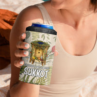 Sukkot 4 in 1 Can Cooler Tumbler Jewish Holiday Gratitude Dwells Here - Vintage Botanical Sukkah