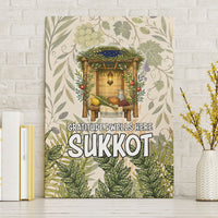 Sukkot Canvas Wall Art Jewish Holiday Gratitude Dwells Here - Vintage Botanical Sukkah