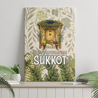 Sukkot Canvas Wall Art Jewish Holiday Gratitude Dwells Here - Vintage Botanical Sukkah