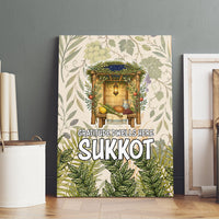 Sukkot Canvas Wall Art Jewish Holiday Gratitude Dwells Here - Vintage Botanical Sukkah