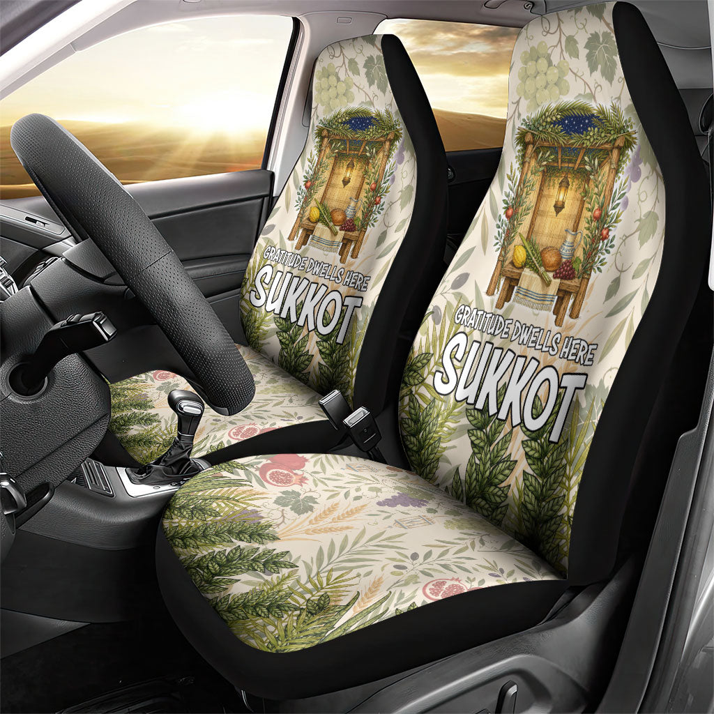 Sukkot Car Seat Cover Jewish Holiday Gratitude Dwells Here - Vintage Botanical Sukkah