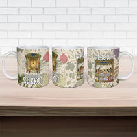 Sukkot Ceramic Mug Jewish Holiday Gratitude Dwells Here - Vintage Botanical Sukkah