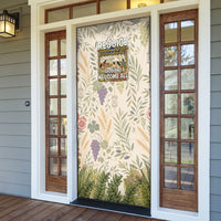 Sukkot Door Cover Jewish Holiday Gratitude Dwells Here - Vintage Botanical Sukkah