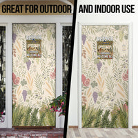 Sukkot Door Cover Jewish Holiday Gratitude Dwells Here - Vintage Botanical Sukkah