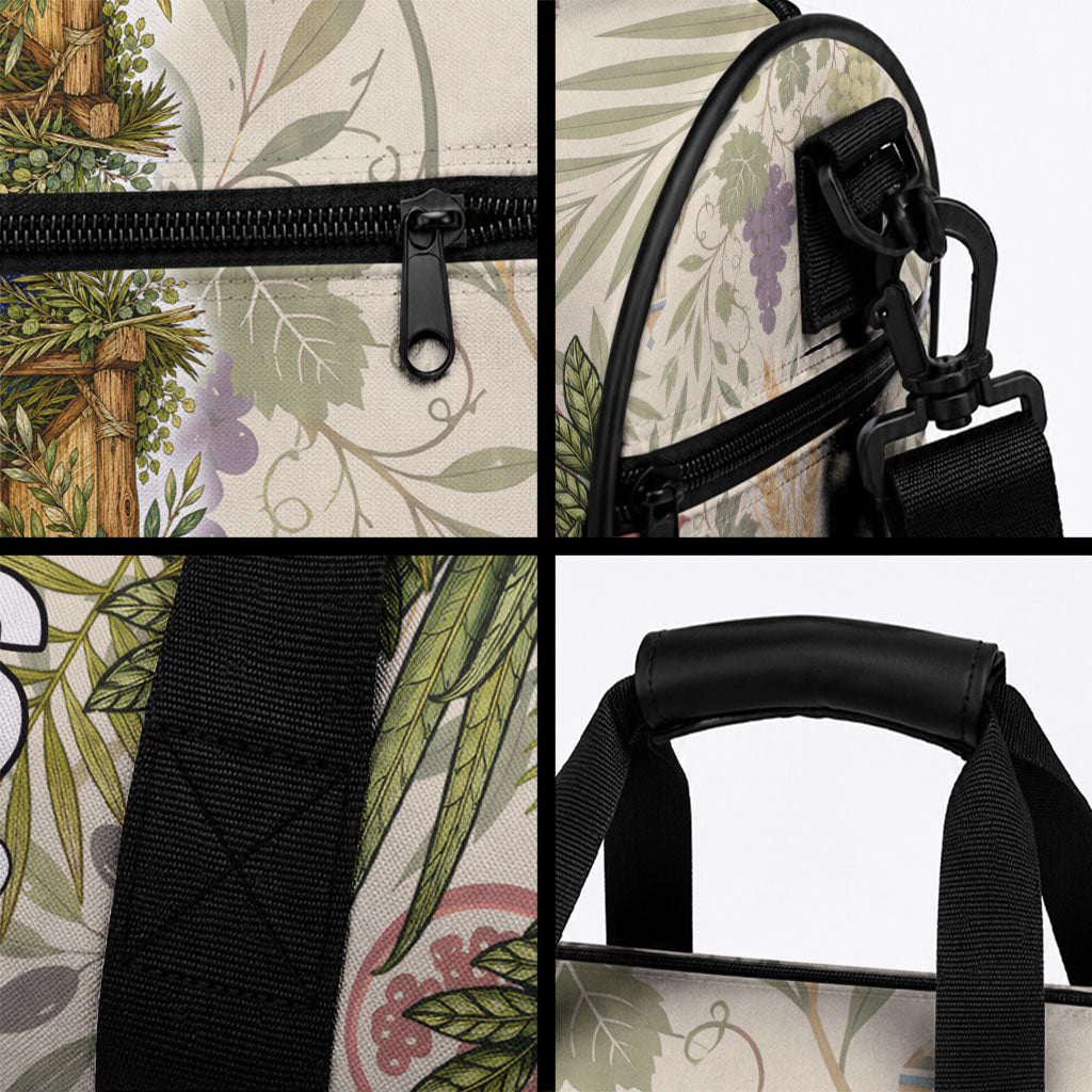 Sukkot Duffle Bag Jewish Holiday Gratitude Dwells Here - Vintage Botanical Sukkah