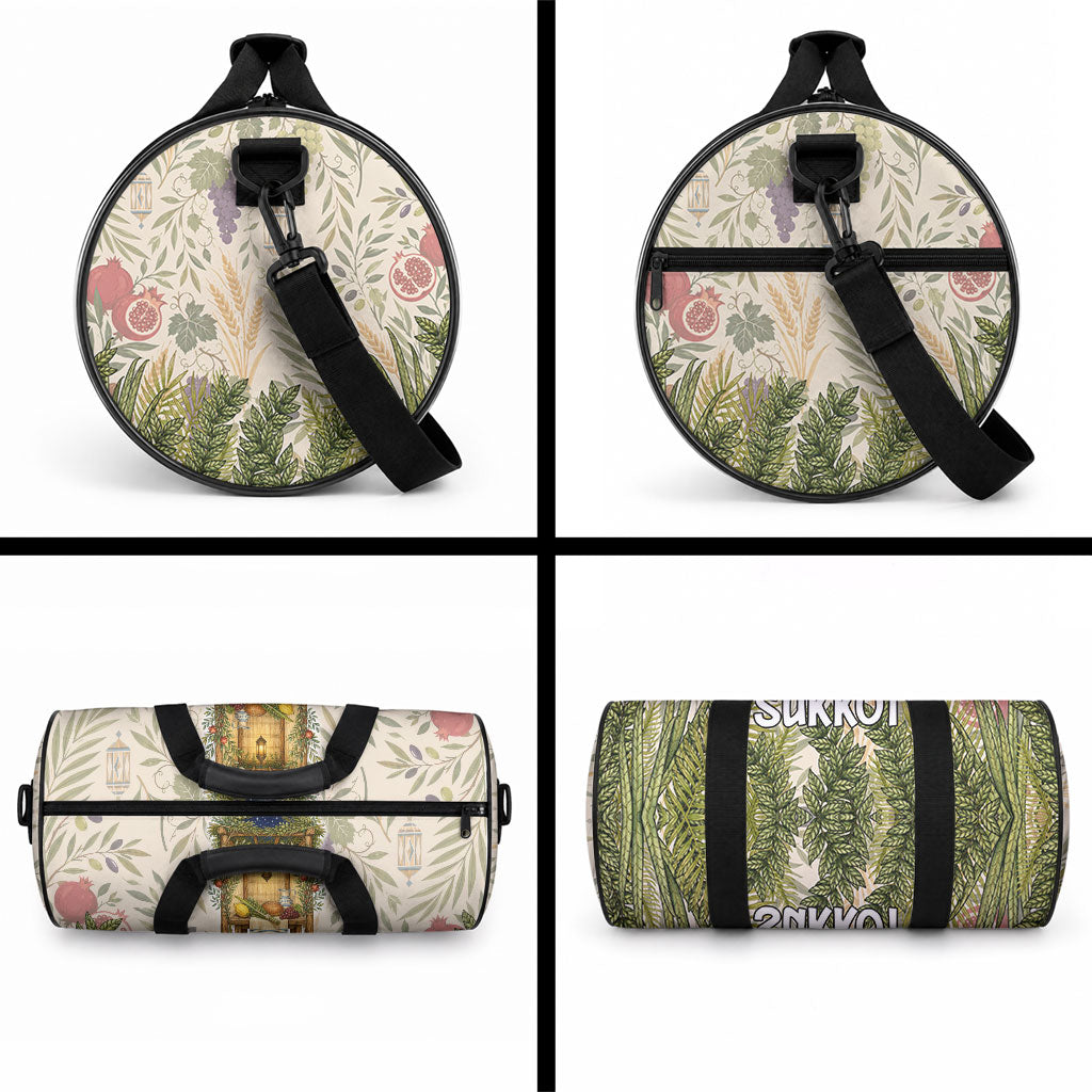Sukkot Duffle Bag Jewish Holiday Gratitude Dwells Here - Vintage Botanical Sukkah