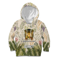 Sukkot Kid Hoodie Jewish Holiday Gratitude Dwells Here - Vintage Botanical Sukkah