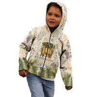 Sukkot Kid Hoodie Jewish Holiday Gratitude Dwells Here - Vintage Botanical Sukkah