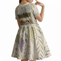 Sukkot Kid Short Sleeve Dress Jewish Holiday Gratitude Dwells Here - Vintage Botanical Sukkah