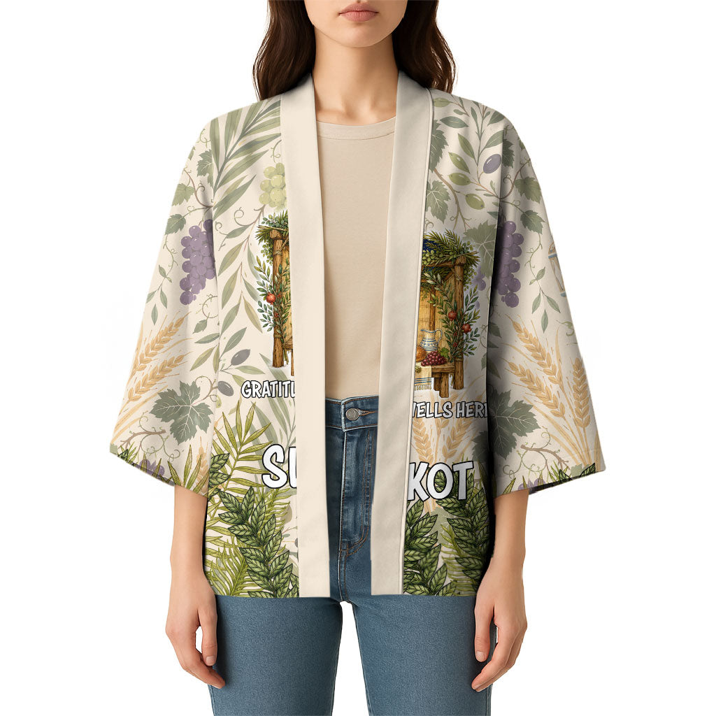 Sukkot Kimono Jewish Holiday Gratitude Dwells Here - Vintage Botanical Sukkah