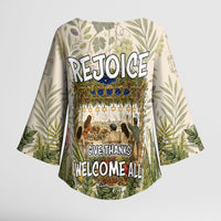 Sukkot Kimono Sleeve Blouse Jewish Holiday Gratitude Dwells Here - Vintage Botanical Sukkah