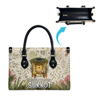 Sukkot Leather Bag Jewish Holiday Gratitude Dwells Here - Vintage Botanical Sukkah