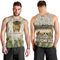 Sukkot Men Tank Top Jewish Holiday Gratitude Dwells Here - Vintage Botanical Sukkah