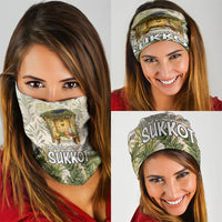 Sukkot Neck Gaiter Jewish Holiday Gratitude Dwells Here - Vintage Botanical Sukkah