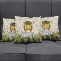 Sukkot Pillow Cover Jewish Holiday Gratitude Dwells Here - Vintage Botanical Sukkah