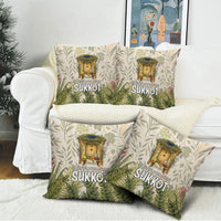 Sukkot Pillow Cover Jewish Holiday Gratitude Dwells Here - Vintage Botanical Sukkah