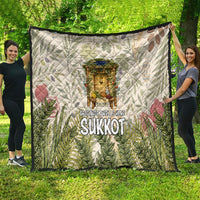 Sukkot Quilt Jewish Holiday Gratitude Dwells Here - Vintage Botanical Sukkah