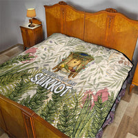 Sukkot Quilt Jewish Holiday Gratitude Dwells Here - Vintage Botanical Sukkah
