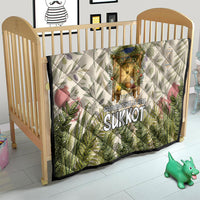 Sukkot Quilt Jewish Holiday Gratitude Dwells Here - Vintage Botanical Sukkah