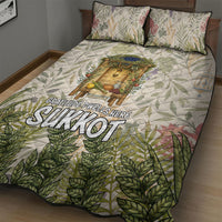 Sukkot Quilt Bed Set Jewish Holiday Gratitude Dwells Here - Vintage Botanical Sukkah