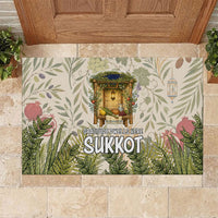 Sukkot Rubber Doormat Jewish Holiday Gratitude Dwells Here - Vintage Botanical Sukkah