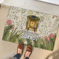Sukkot Rubber Doormat Jewish Holiday Gratitude Dwells Here - Vintage Botanical Sukkah