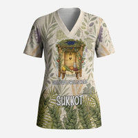Sukkot Scrub Top Jewish Holiday Gratitude Dwells Here - Vintage Botanical Sukkah