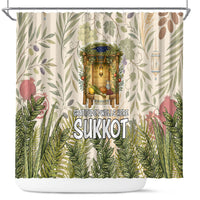 Sukkot Shower Curtain Jewish Holiday Gratitude Dwells Here - Vintage Botanical Sukkah