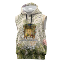 Sukkot Sleeveless Hoodie Jewish Holiday Gratitude Dwells Here - Vintage Botanical Sukkah