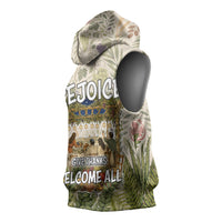 Sukkot Sleeveless Hoodie Jewish Holiday Gratitude Dwells Here - Vintage Botanical Sukkah