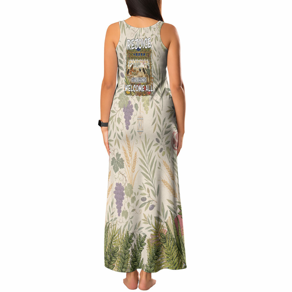 Sukkot Tank Maxi Dress Jewish Holiday Gratitude Dwells Here - Vintage Botanical Sukkah