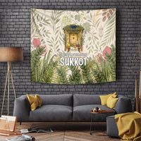 Sukkot Tapestry Jewish Holiday Gratitude Dwells Here - Vintage Botanical Sukkah
