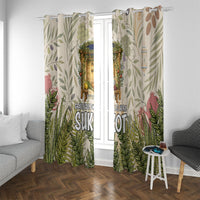 Sukkot Window Curtain Jewish Holiday Gratitude Dwells Here - Vintage Botanical Sukkah