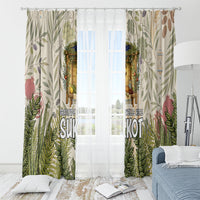 Sukkot Window Curtain Jewish Holiday Gratitude Dwells Here - Vintage Botanical Sukkah