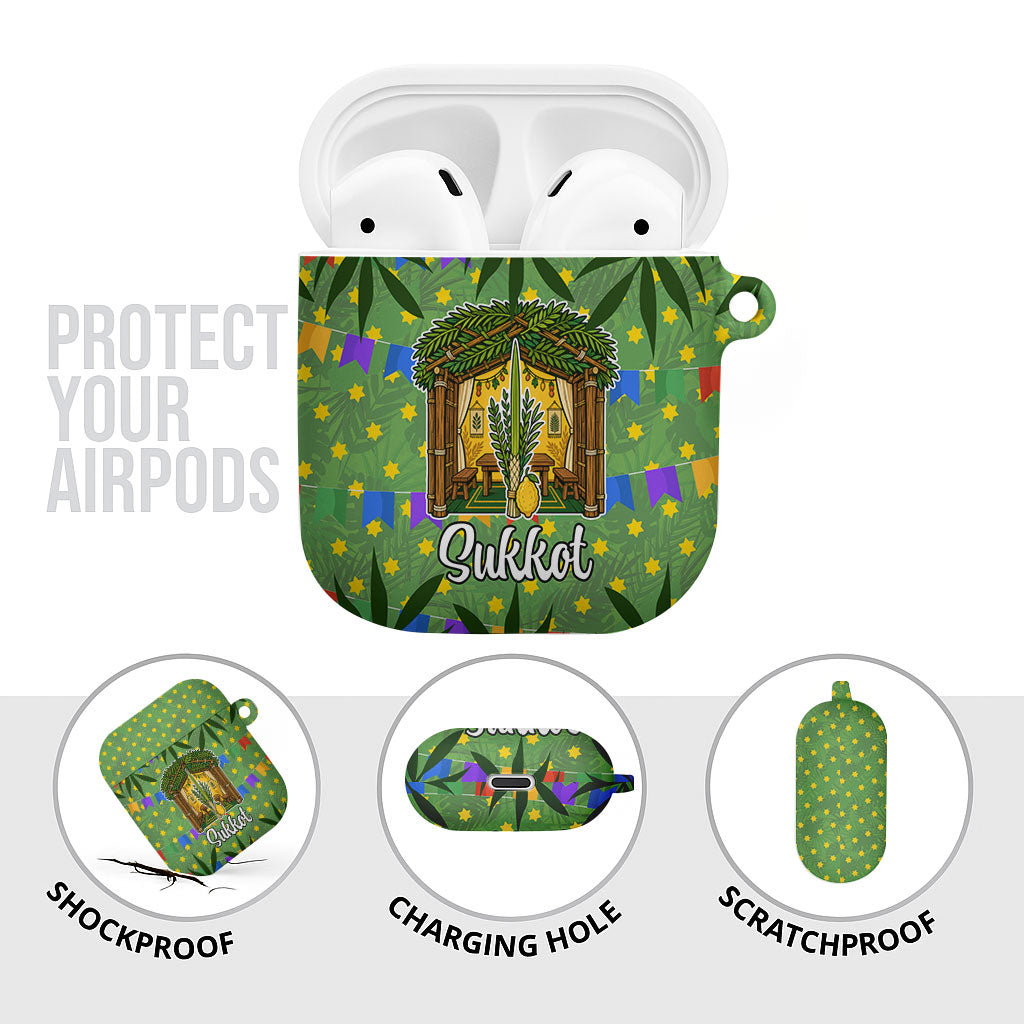Sukkot Jewish AirPods Case Colorful Sukkot Festival Of Tabernacles