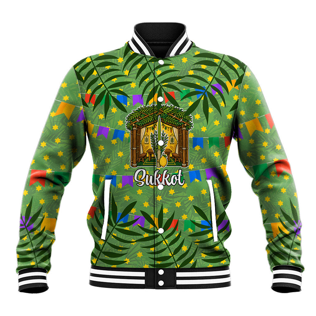 Sukkot Jewish Baseball Jacket Colorful Sukkot Festival Of Tabernacles