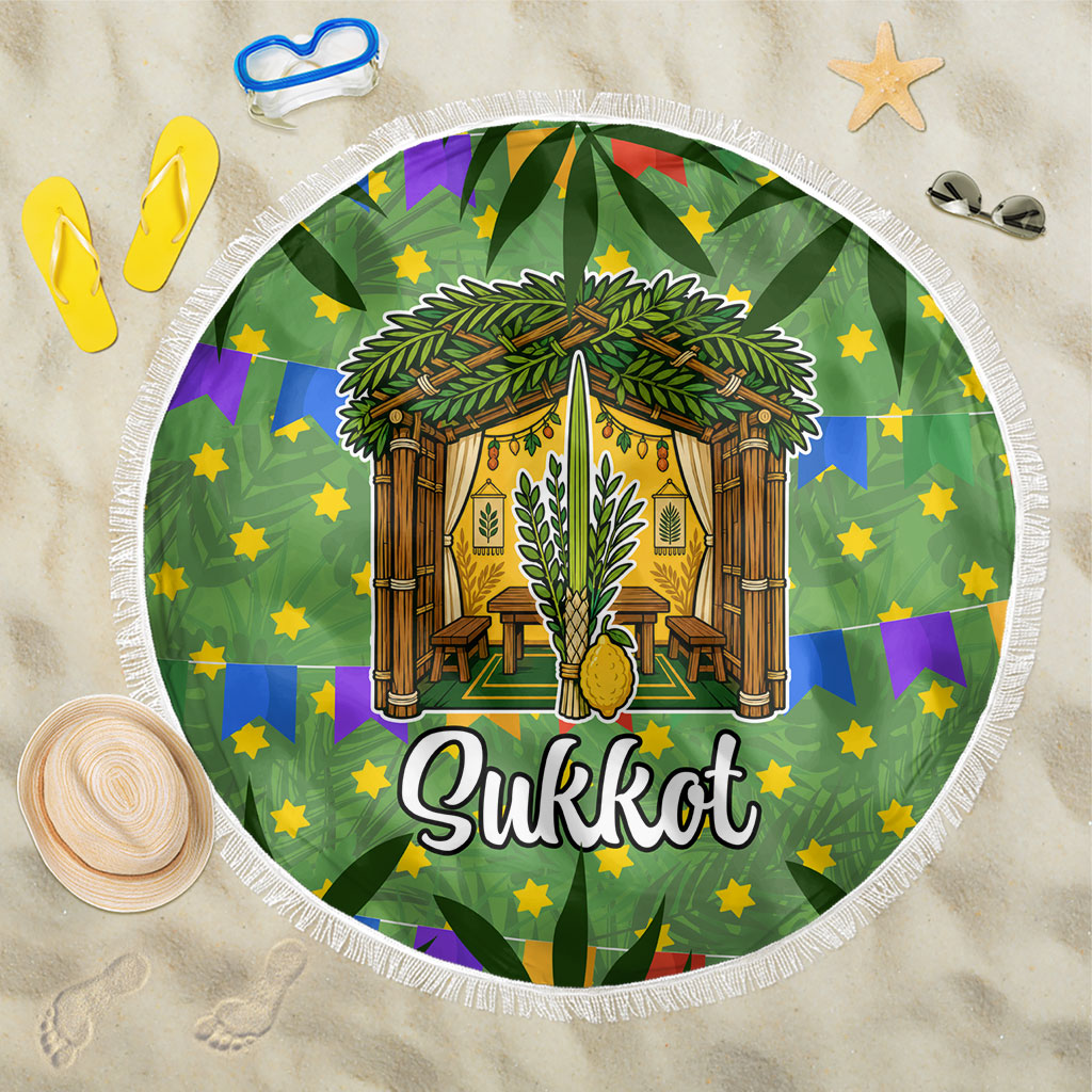 Sukkot Jewish Beach Blanket Colorful Sukkot Festival Of Tabernacles