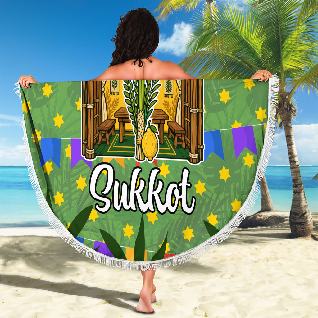 Sukkot Jewish Beach Blanket Colorful Sukkot Festival Of Tabernacles