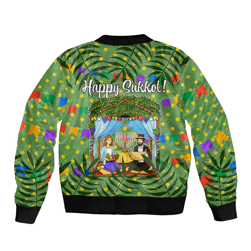 Sukkot Jewish Bomber Jacket Colorful Sukkot Festival Of Tabernacles