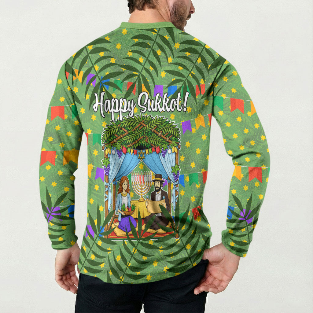 Sukkot Jewish Button Sweatshirt Colorful Sukkot Festival Of Tabernacles
