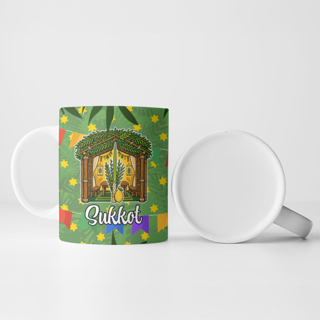 Sukkot Jewish Ceramic Mug Colorful Sukkot Festival Of Tabernacles