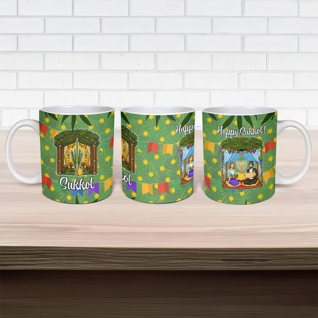 Sukkot Jewish Ceramic Mug Colorful Sukkot Festival Of Tabernacles