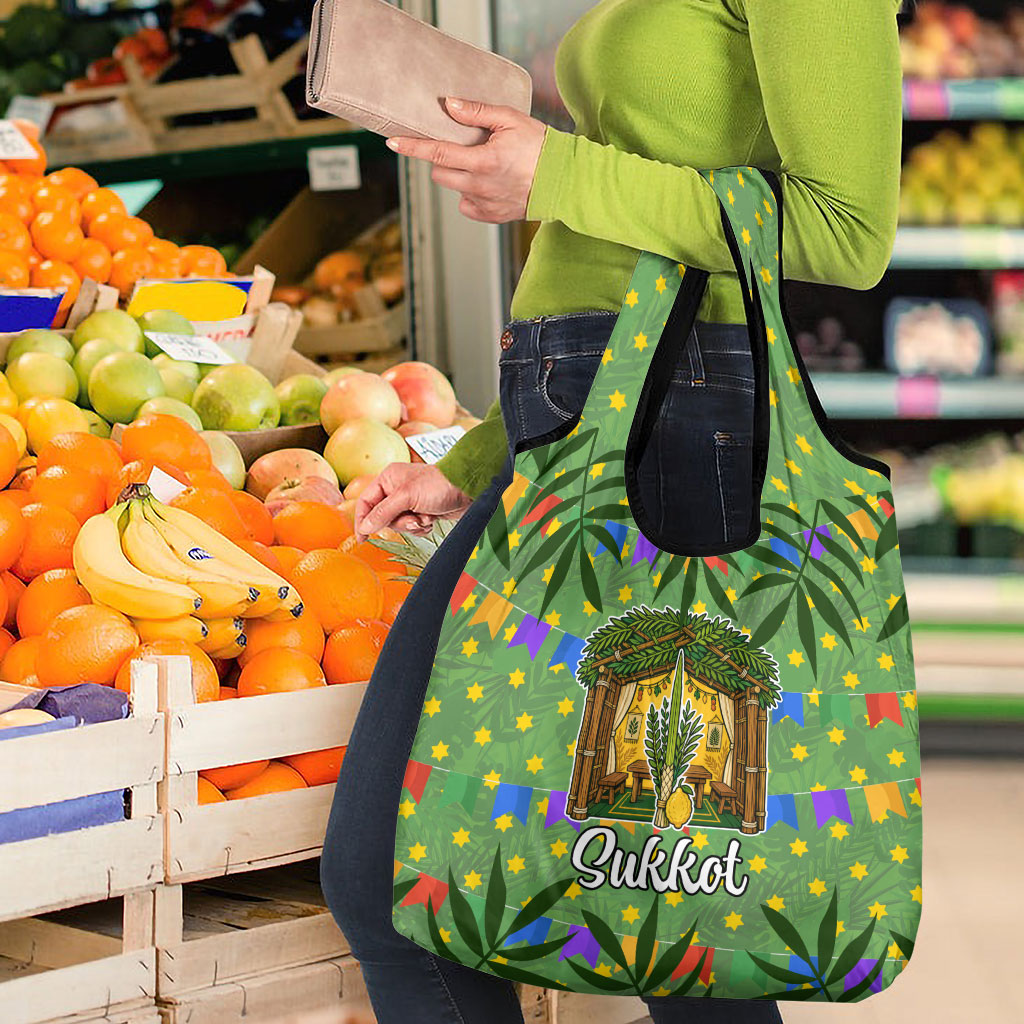 Sukkot Jewish Grocery Bag Colorful Sukkot Festival Of Tabernacles
