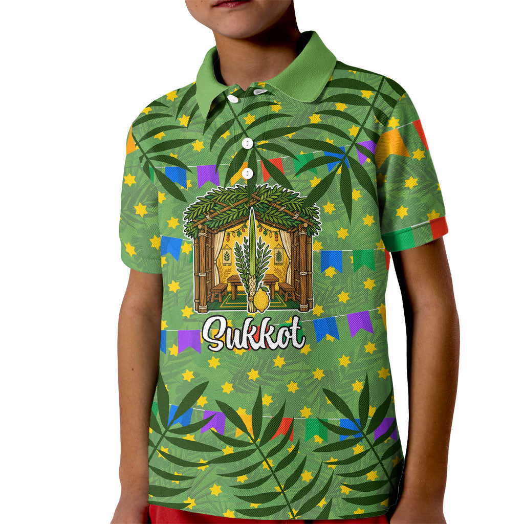 Sukkot Jewish Kid Polo Shirt Colorful Sukkot Festival Of Tabernacles