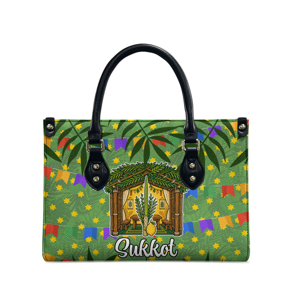 Sukkot Jewish Leather Bag Colorful Sukkot Festival Of Tabernacles