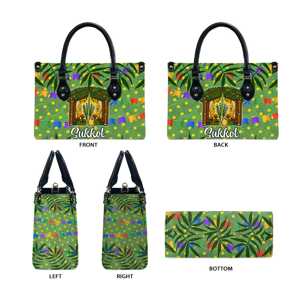 Sukkot Jewish Leather Bag Colorful Sukkot Festival Of Tabernacles