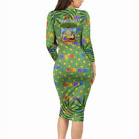 Sukkot Jewish Long Sleeve Bodycon Dress Colorful Sukkot Festival Of Tabernacles