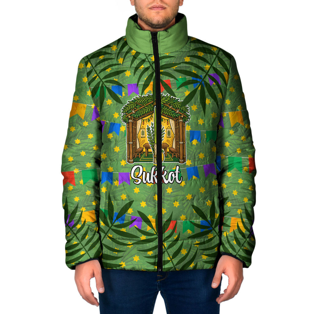 Sukkot Jewish Padded Jacket Colorful Sukkot Festival Of Tabernacles