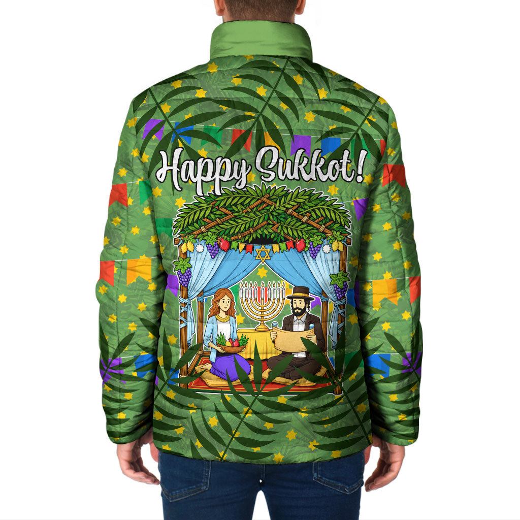 Sukkot Jewish Padded Jacket Colorful Sukkot Festival Of Tabernacles